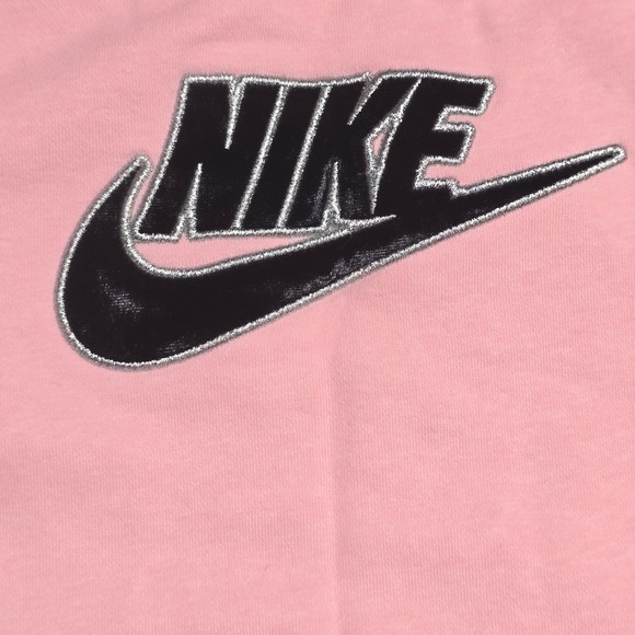 Nike Girls Pink Fleece‎ Sweatshirt & Black Velour Leggings Set Size 4T - Picture 2 of 10